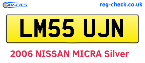 LM55UJN are the vehicle registration plates.