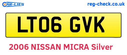 LT06GVK are the vehicle registration plates.