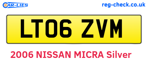 LT06ZVM are the vehicle registration plates.