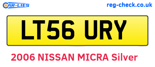 LT56URY are the vehicle registration plates.