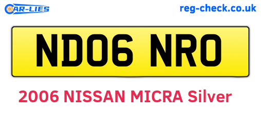 ND06NRO are the vehicle registration plates.
