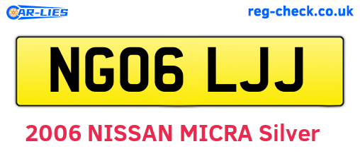 NG06LJJ are the vehicle registration plates.