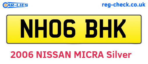 NH06BHK are the vehicle registration plates.