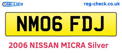NM06FDJ are the vehicle registration plates.