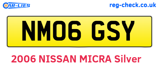 NM06GSY are the vehicle registration plates.