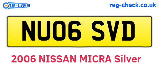 NU06SVD are the vehicle registration plates.