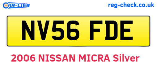 NV56FDE are the vehicle registration plates.