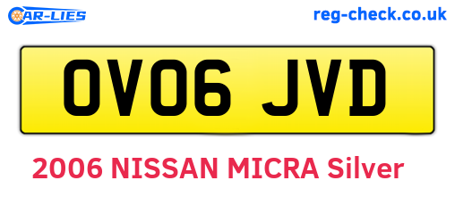 OV06JVD are the vehicle registration plates.