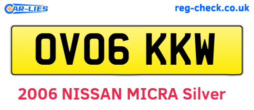 OV06KKW are the vehicle registration plates.