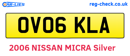 OV06KLA are the vehicle registration plates.