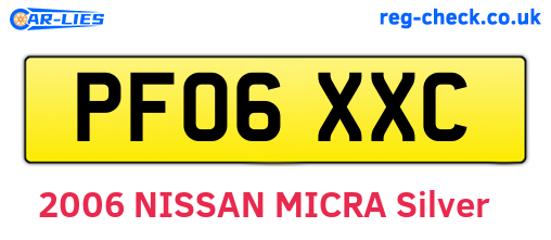 PF06XXC are the vehicle registration plates.