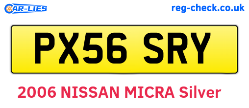 PX56SRY are the vehicle registration plates.