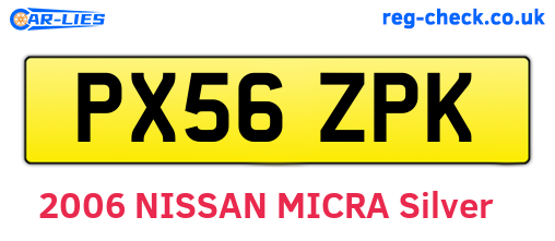 PX56ZPK are the vehicle registration plates.