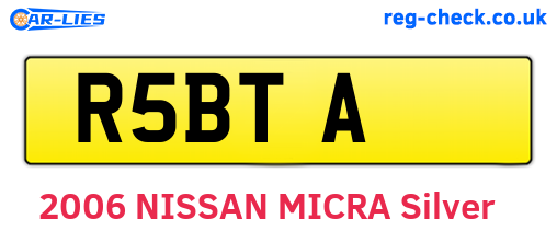 R5BTA are the vehicle registration plates.