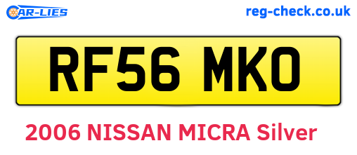 RF56MKO are the vehicle registration plates.