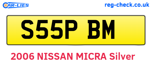 S55PBM are the vehicle registration plates.