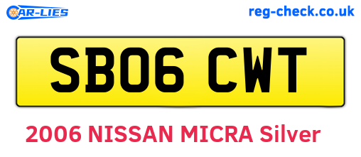 SB06CWT are the vehicle registration plates.