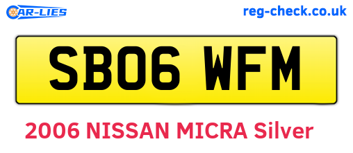 SB06WFM are the vehicle registration plates.