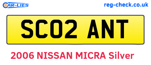 SC02ANT are the vehicle registration plates.