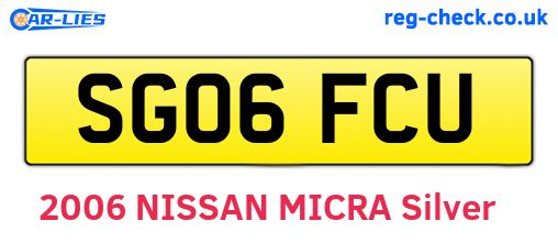 SG06FCU are the vehicle registration plates.
