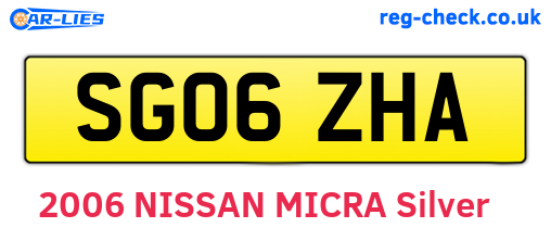 SG06ZHA are the vehicle registration plates.