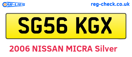 SG56KGX are the vehicle registration plates.