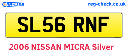 SL56RNF are the vehicle registration plates.