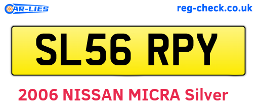 SL56RPY are the vehicle registration plates.