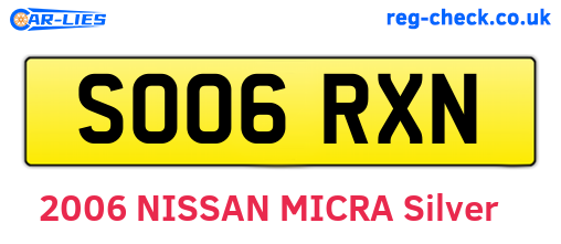 SO06RXN are the vehicle registration plates.