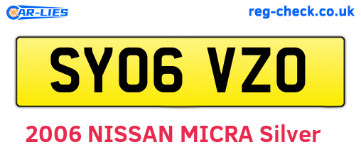 SY06VZO are the vehicle registration plates.
