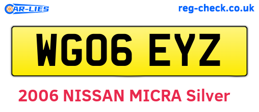 WG06EYZ are the vehicle registration plates.