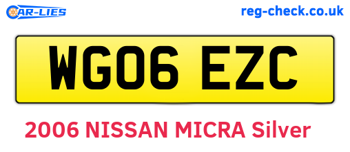 WG06EZC are the vehicle registration plates.