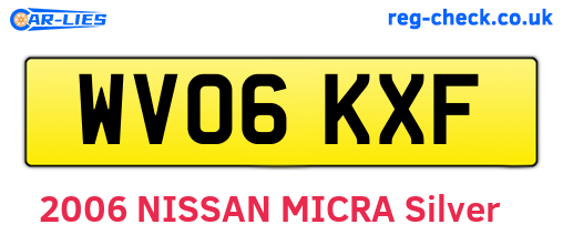 WV06KXF are the vehicle registration plates.