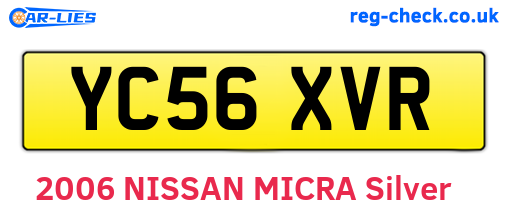 YC56XVR are the vehicle registration plates.