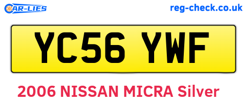 YC56YWF are the vehicle registration plates.