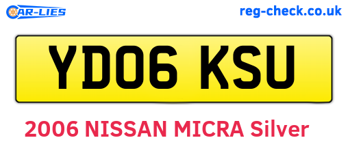 YD06KSU are the vehicle registration plates.