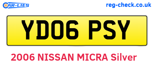YD06PSY are the vehicle registration plates.