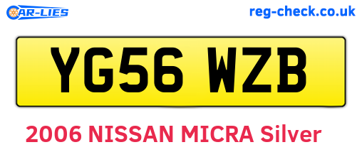 YG56WZB are the vehicle registration plates.
