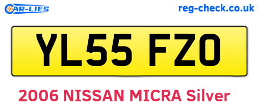 YL55FZO are the vehicle registration plates.