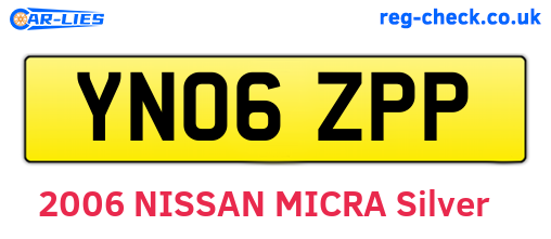 YN06ZPP are the vehicle registration plates.