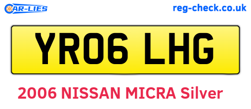 YR06LHG are the vehicle registration plates.