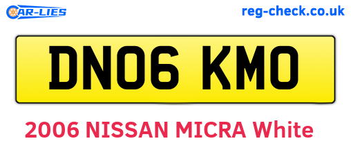DN06KMO are the vehicle registration plates.