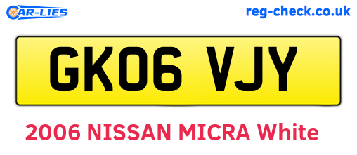 GK06VJY are the vehicle registration plates.