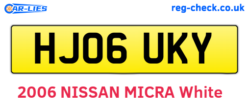 HJ06UKY are the vehicle registration plates.