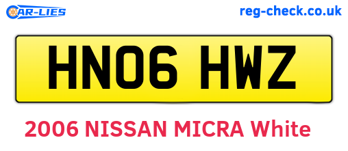HN06HWZ are the vehicle registration plates.