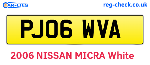 PJ06WVA are the vehicle registration plates.