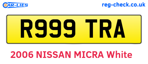 R999TRA are the vehicle registration plates.