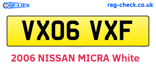 VX06VXF are the vehicle registration plates.