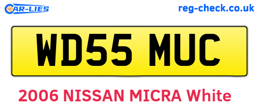 WD55MUC are the vehicle registration plates.