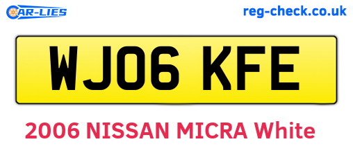 WJ06KFE are the vehicle registration plates.